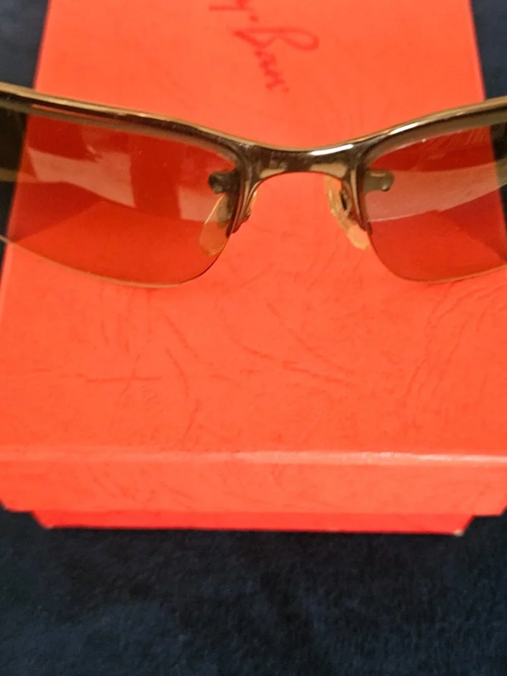 RAY BAN 3239 *RARE* 014/84 58[]15 BROWN POLARIZED RIMLESS SUNGLASSES {#812-1}